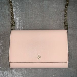 Tory Burch Robinson Leather Wallet on Chain